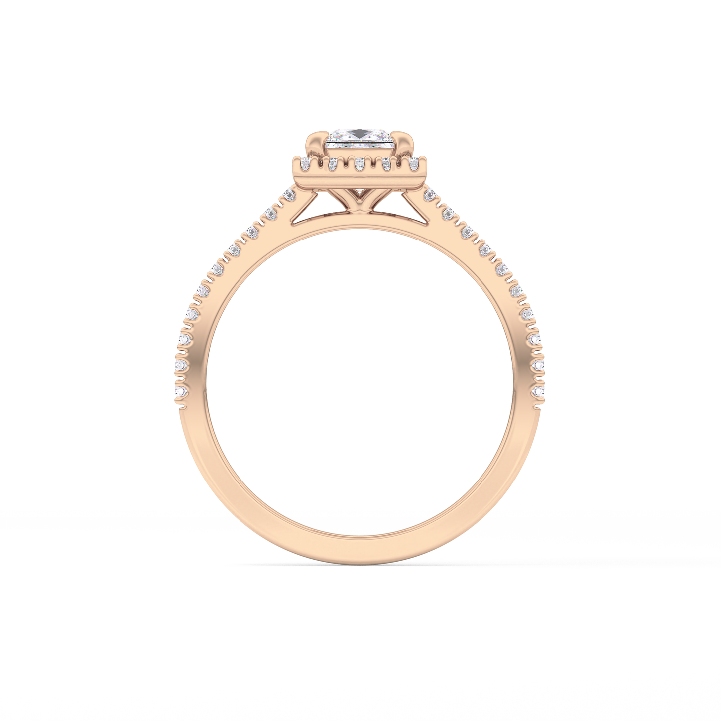 Princess Halo & Pave Lab Grown Diamond Engagement Ring