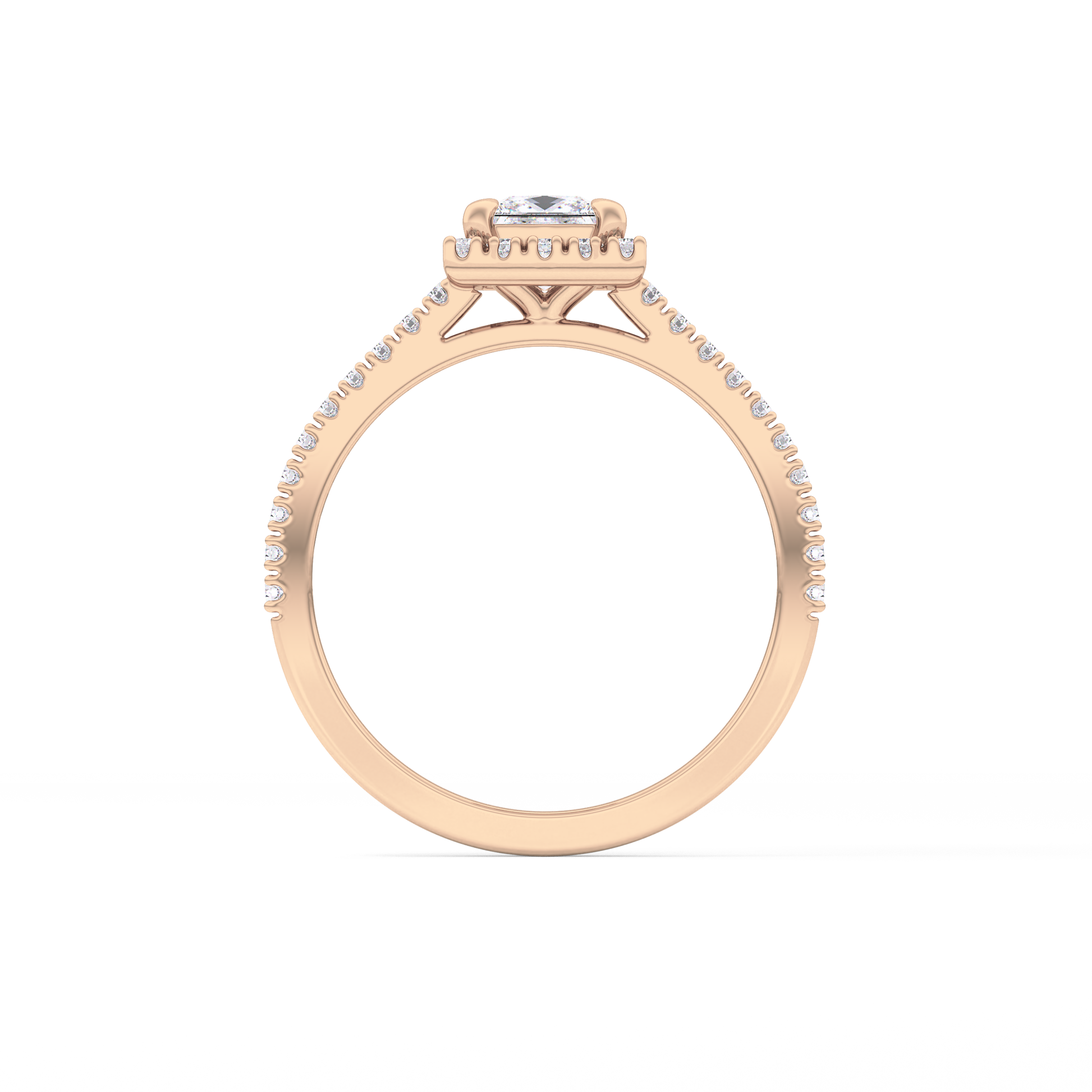 Princess Halo & Pave Lab Grown Diamond Engagement Ring