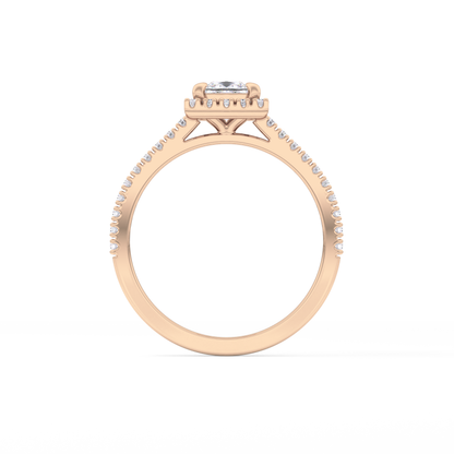 Princess Halo & Pave Lab Grown Diamond Engagement Ring