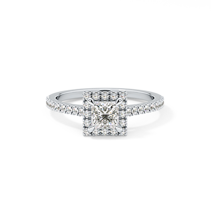 Princess Halo & Pave Lab Grown Diamond Engagement Ring