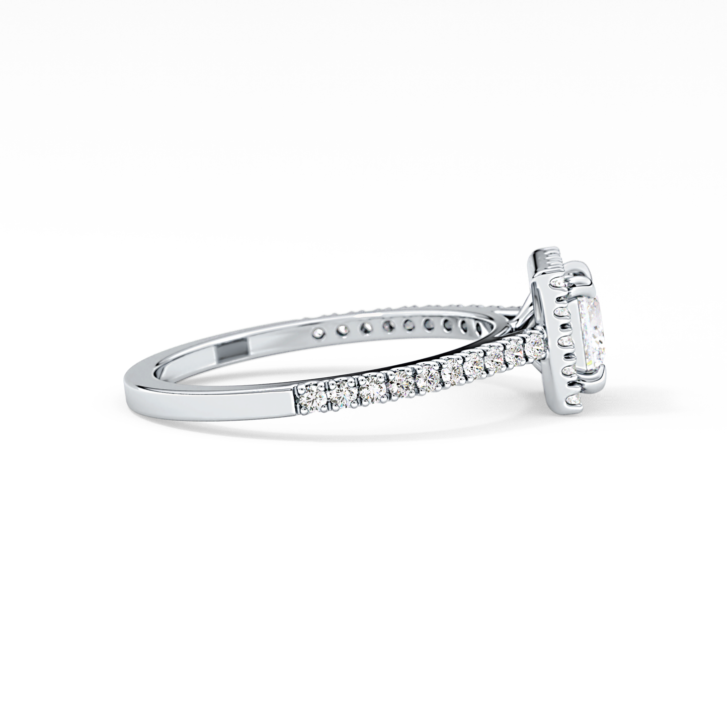 Princess Halo & Pave Lab Grown Diamond Engagement Ring