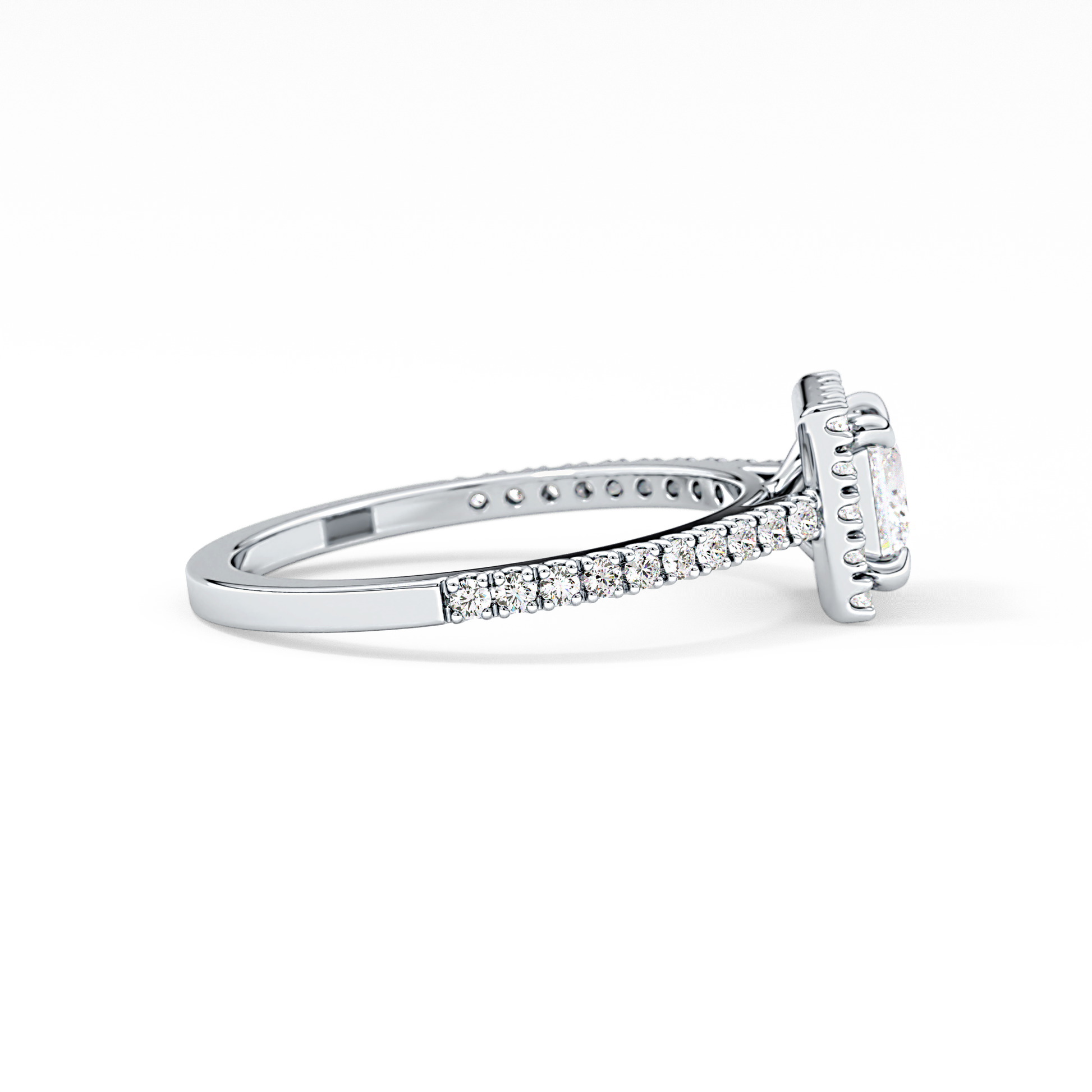 Princess Halo & Pave Lab Grown Diamond Engagement Ring