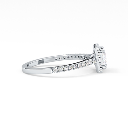 Princess Halo & Pave Lab Grown Diamond Engagement Ring
