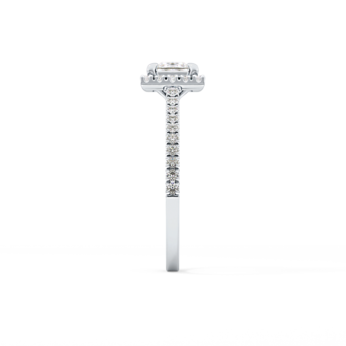 Princess Halo & Pave Lab Grown Diamond Engagement Ring