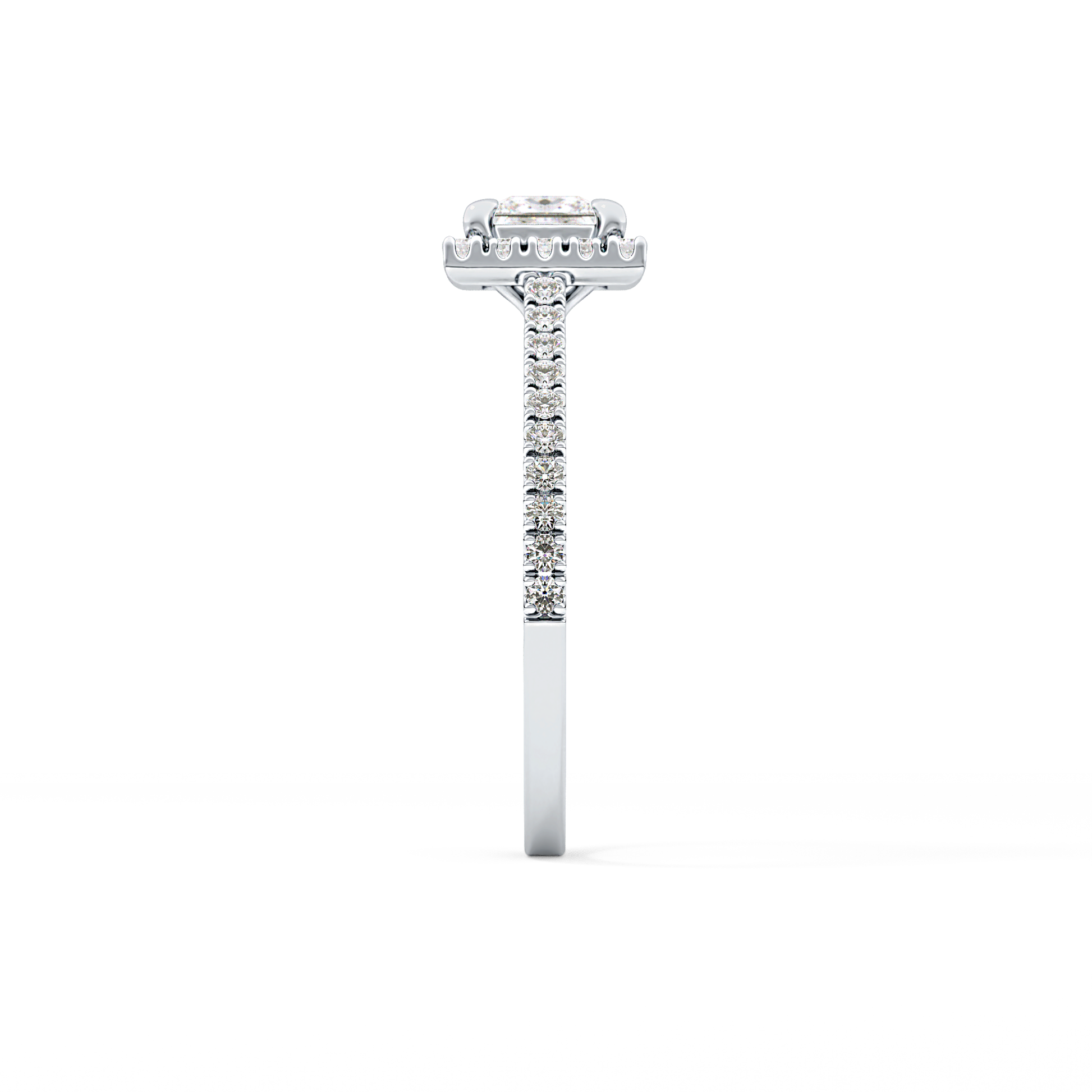 Princess Halo & Pave Lab Grown Diamond Engagement Ring