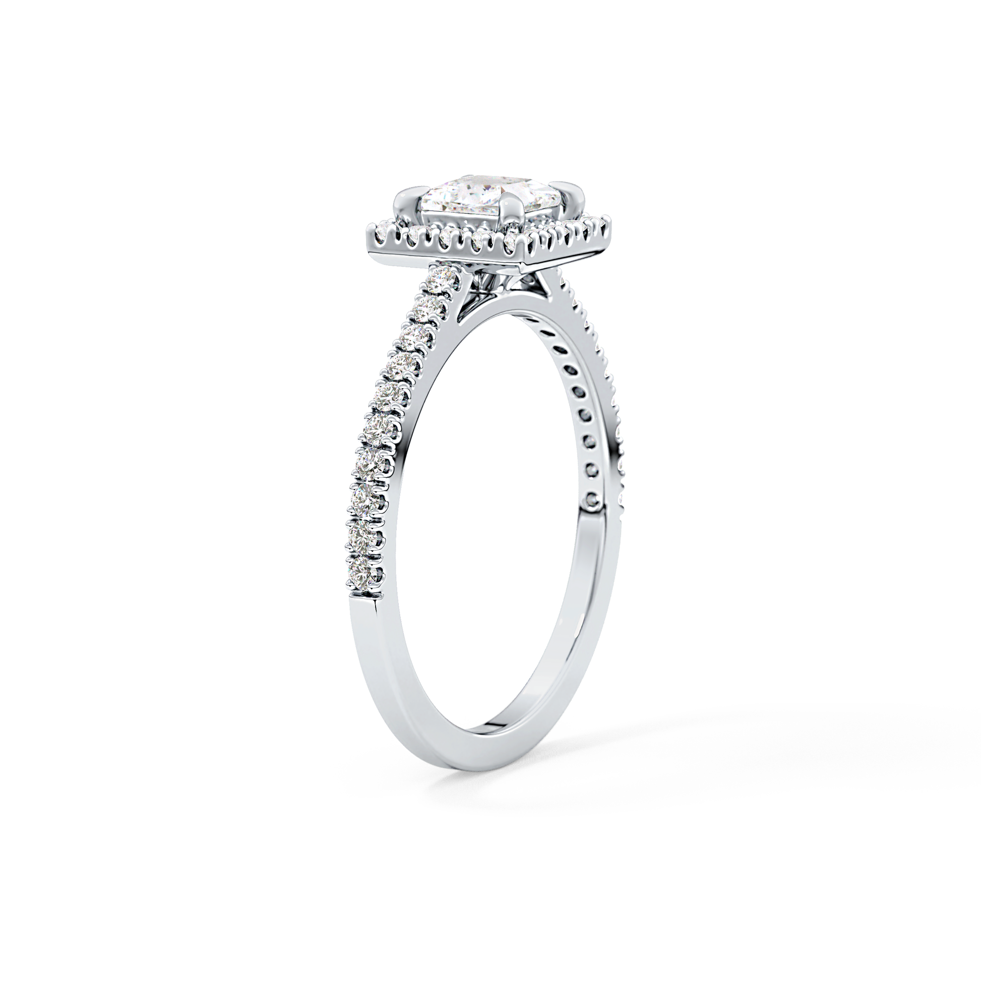 Princess Halo & Pave Lab Grown Diamond Engagement Ring