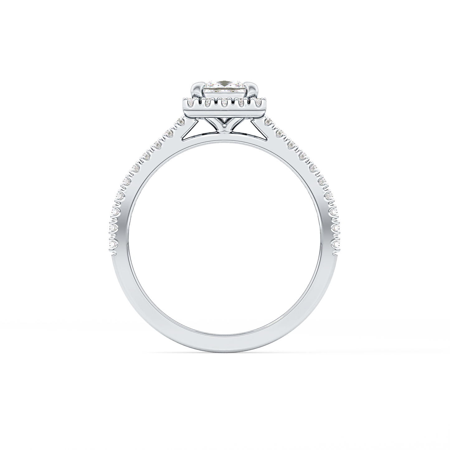 Princess Halo & Pave Lab Grown Diamond Engagement Ring