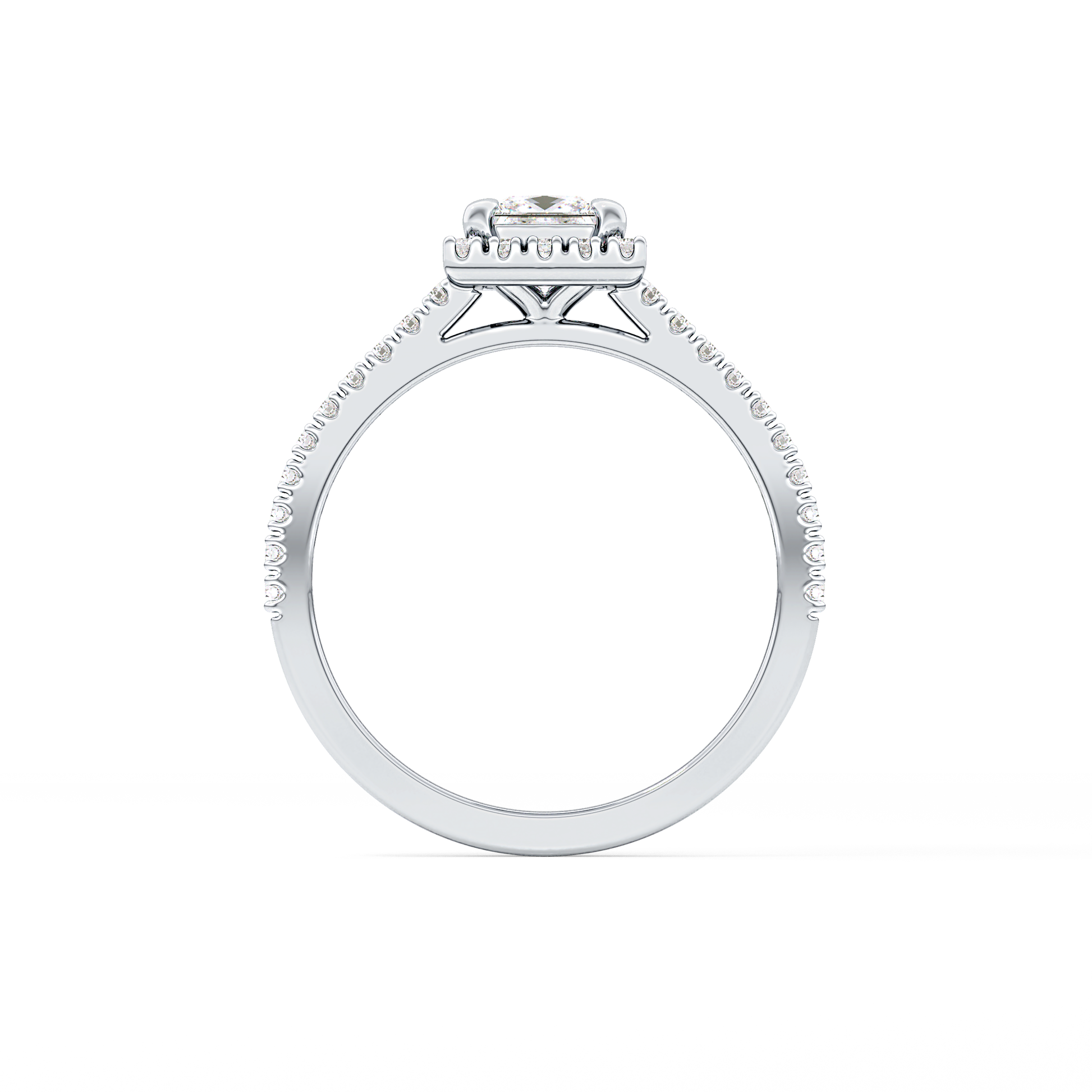 Princess Halo & Pave Lab Grown Diamond Engagement Ring