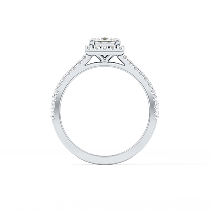 Princess Halo & Pave Lab Grown Diamond Engagement Ring