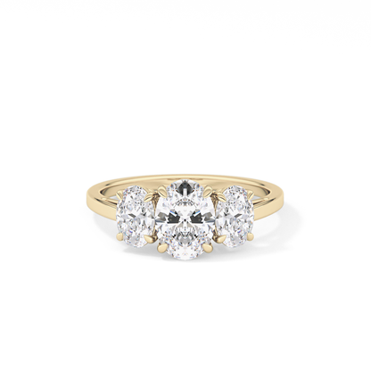 Oval Three Stone Lab Grown Diamond Engagement Ring