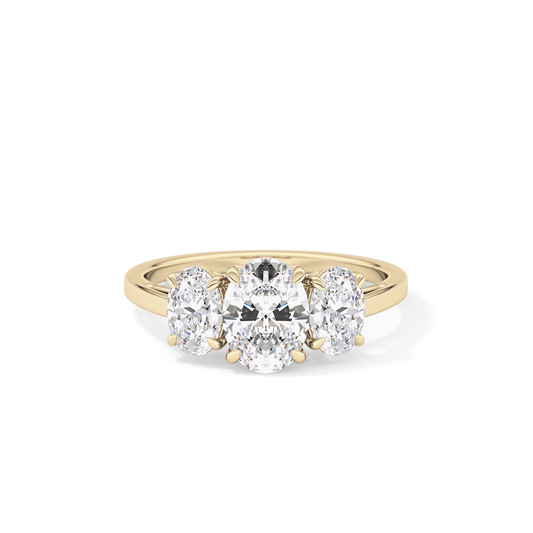 Oval Three Stone Lab Grown Diamond Engagement Ring