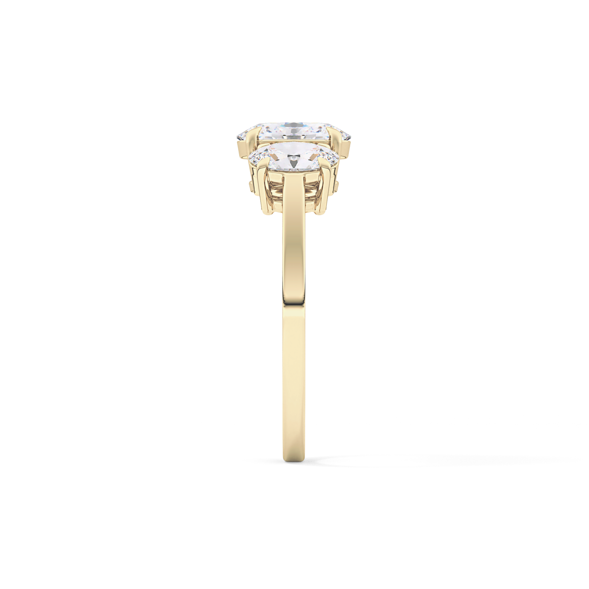 Oval Three Stone Lab Grown Diamond Engagement Ring