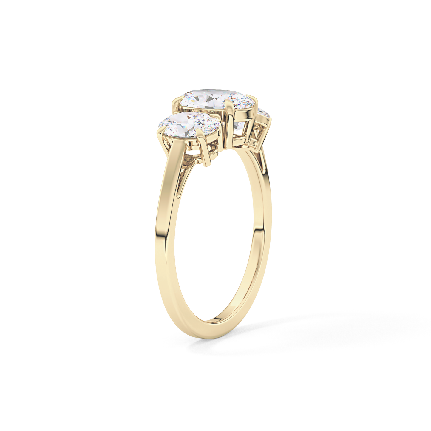 Oval Three Stone Lab Grown Diamond Engagement Ring