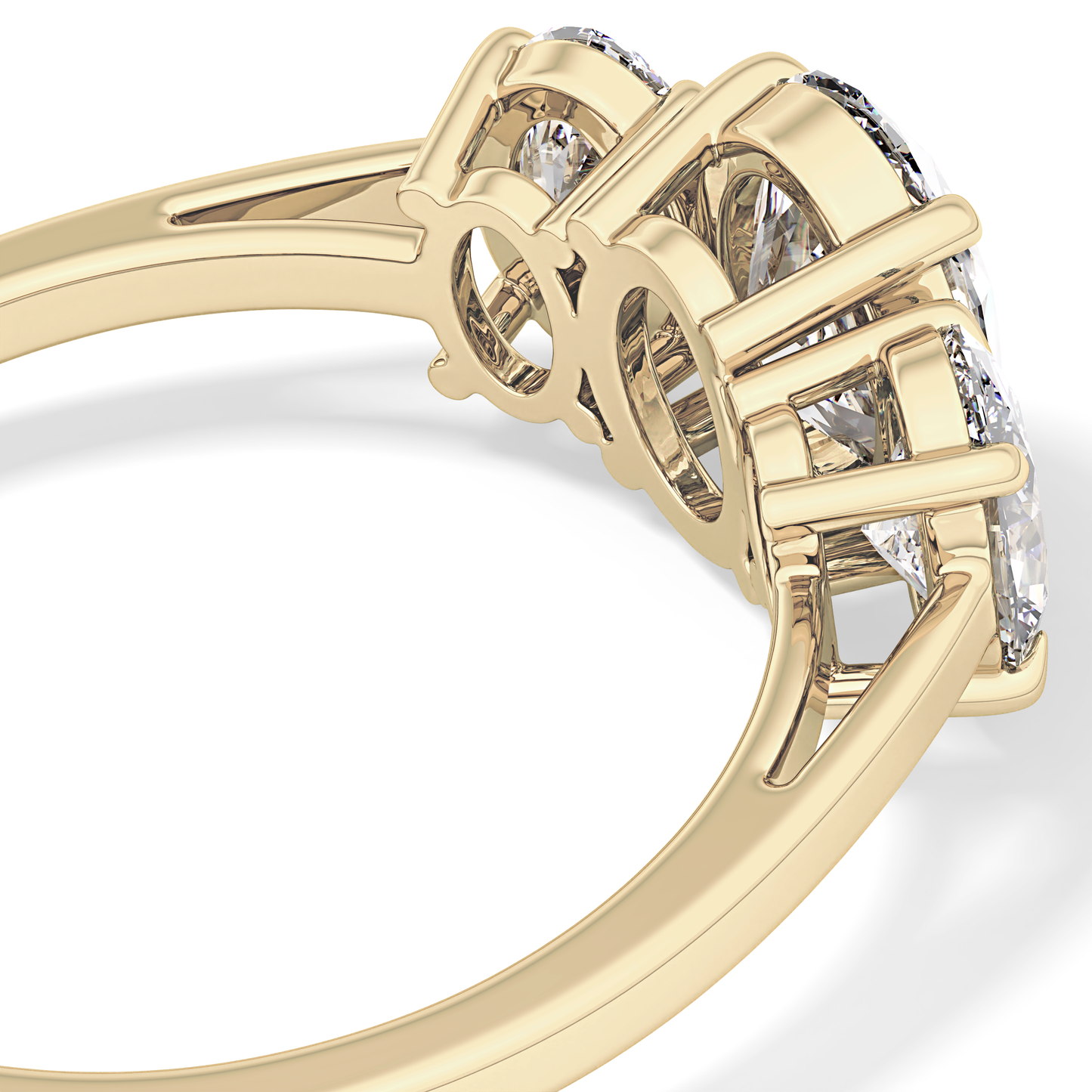 Oval Three Stone Lab Grown Diamond Engagement Ring