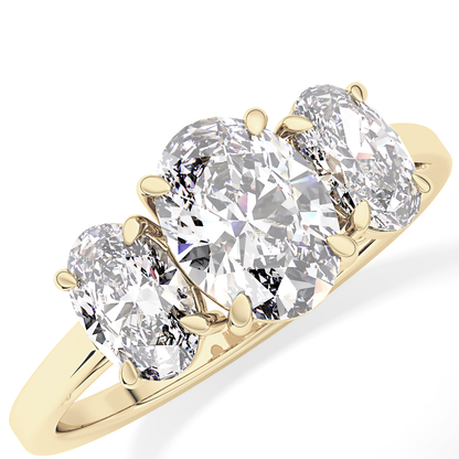 Oval Three Stone Lab Grown Diamond Engagement Ring