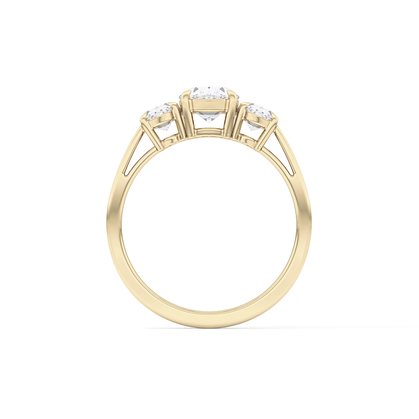 Oval Three Stone Lab Grown Diamond Engagement Ring
