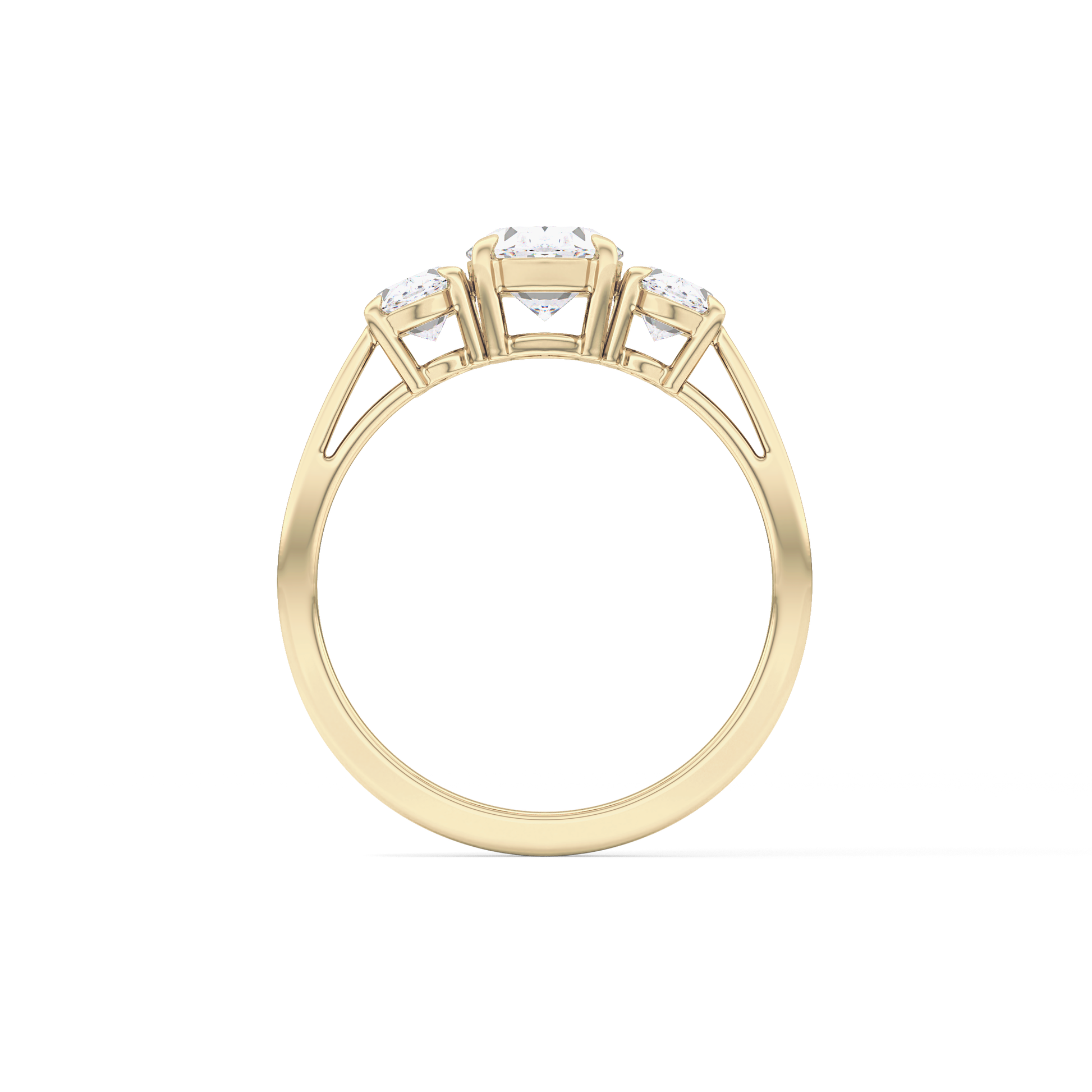 Oval Three Stone Lab Grown Diamond Engagement Ring