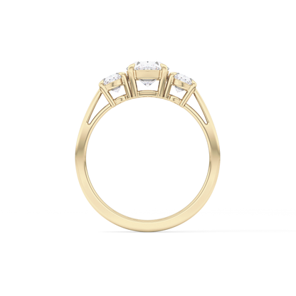 Oval Three Stone Lab Grown Diamond Engagement Ring