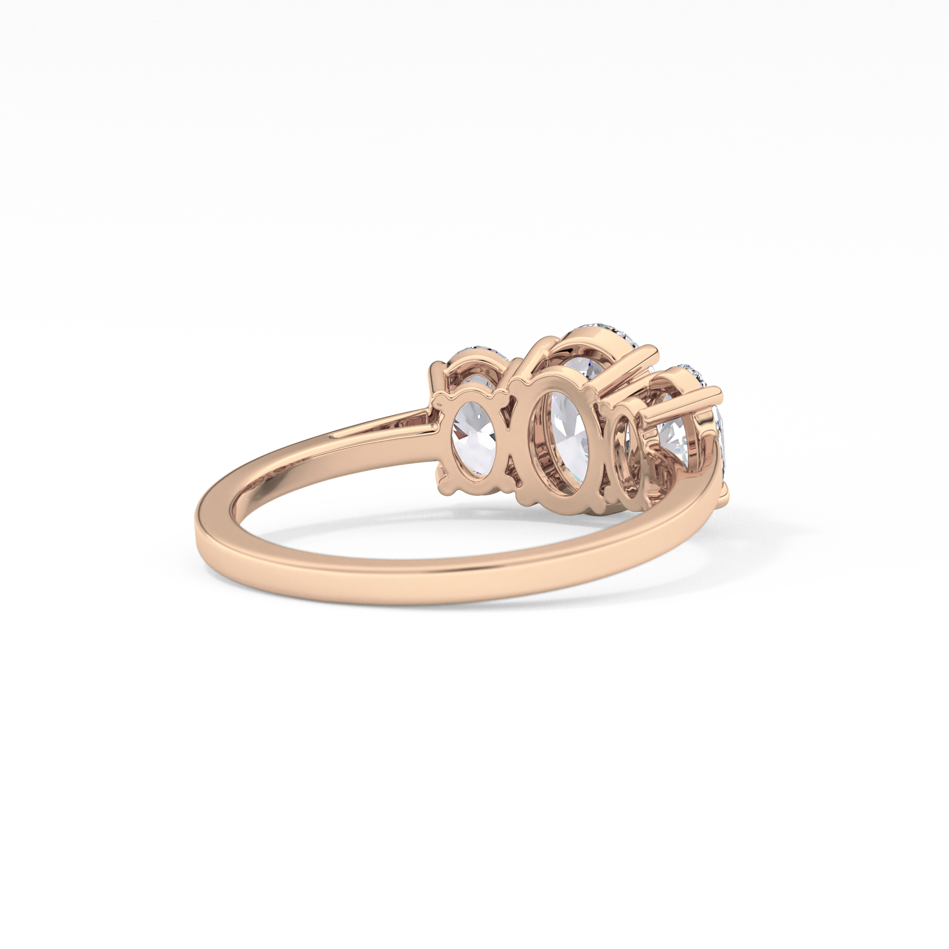 Oval Three Stone Lab Grown Diamond Engagement Ring