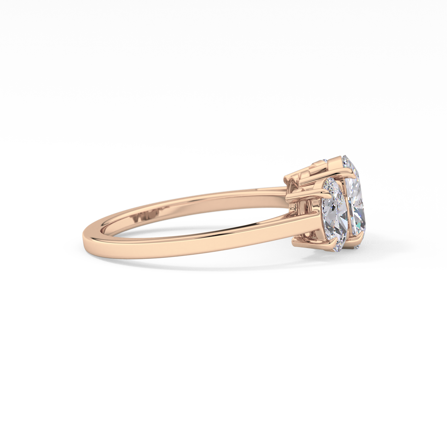 Oval Three Stone Lab Grown Diamond Engagement Ring