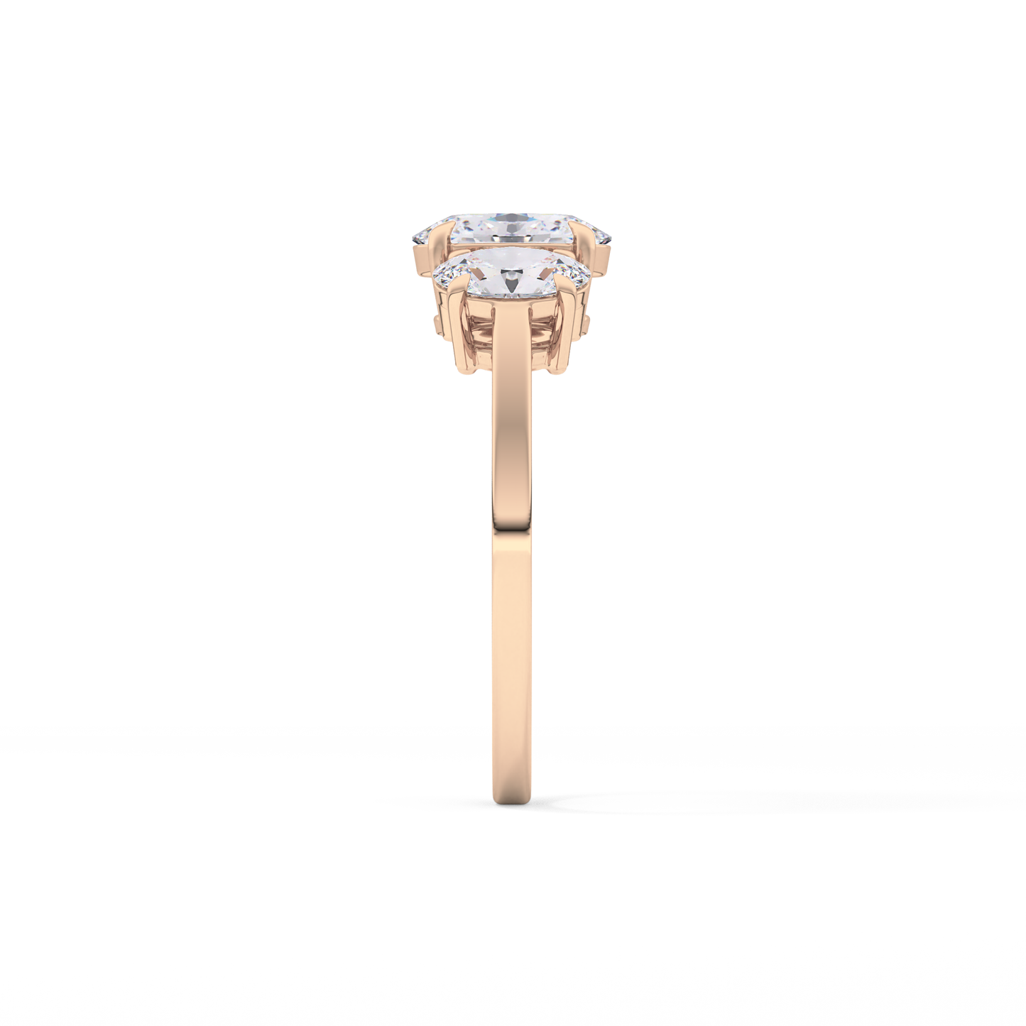 Oval Three Stone Lab Grown Diamond Engagement Ring