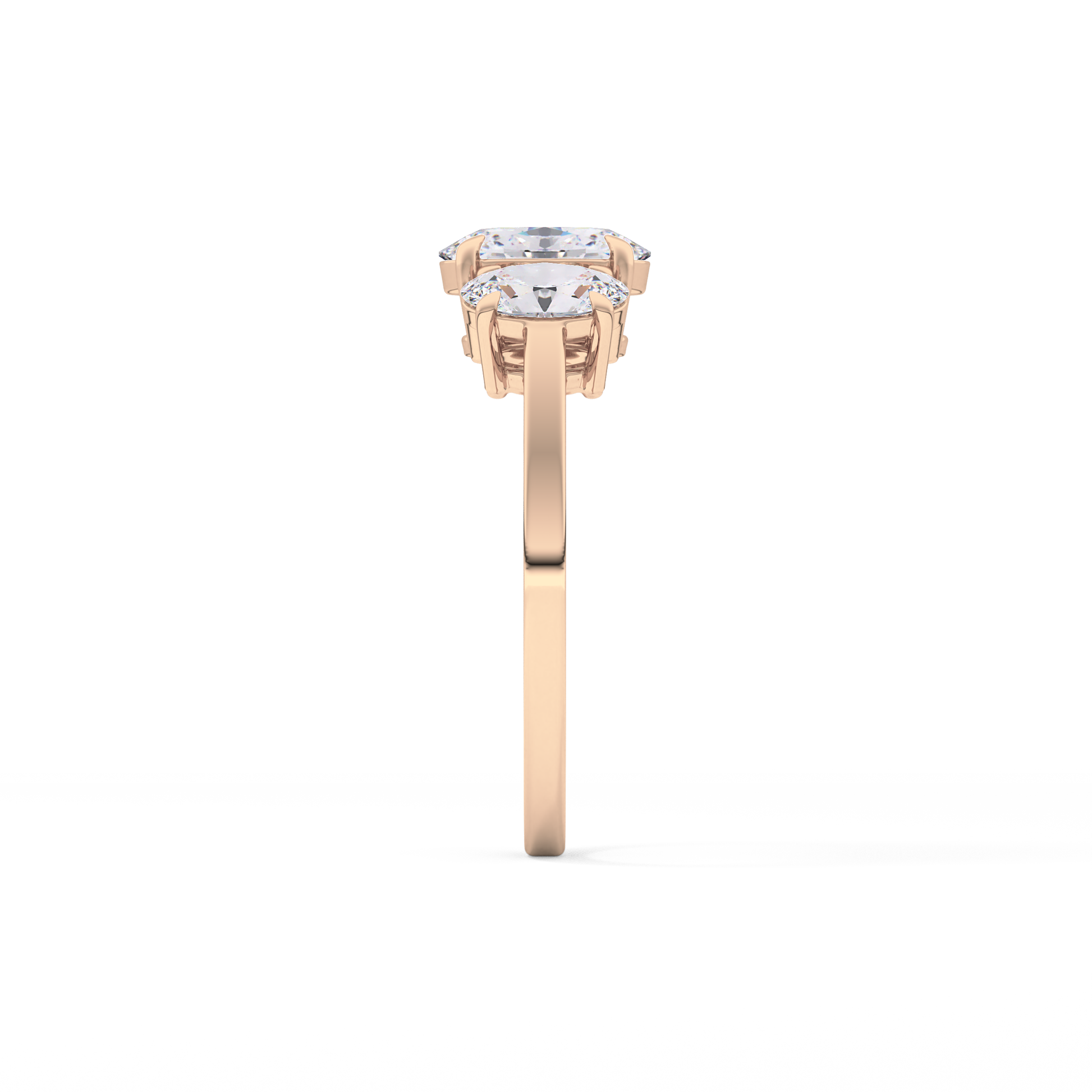 Oval Three Stone Lab Grown Diamond Engagement Ring