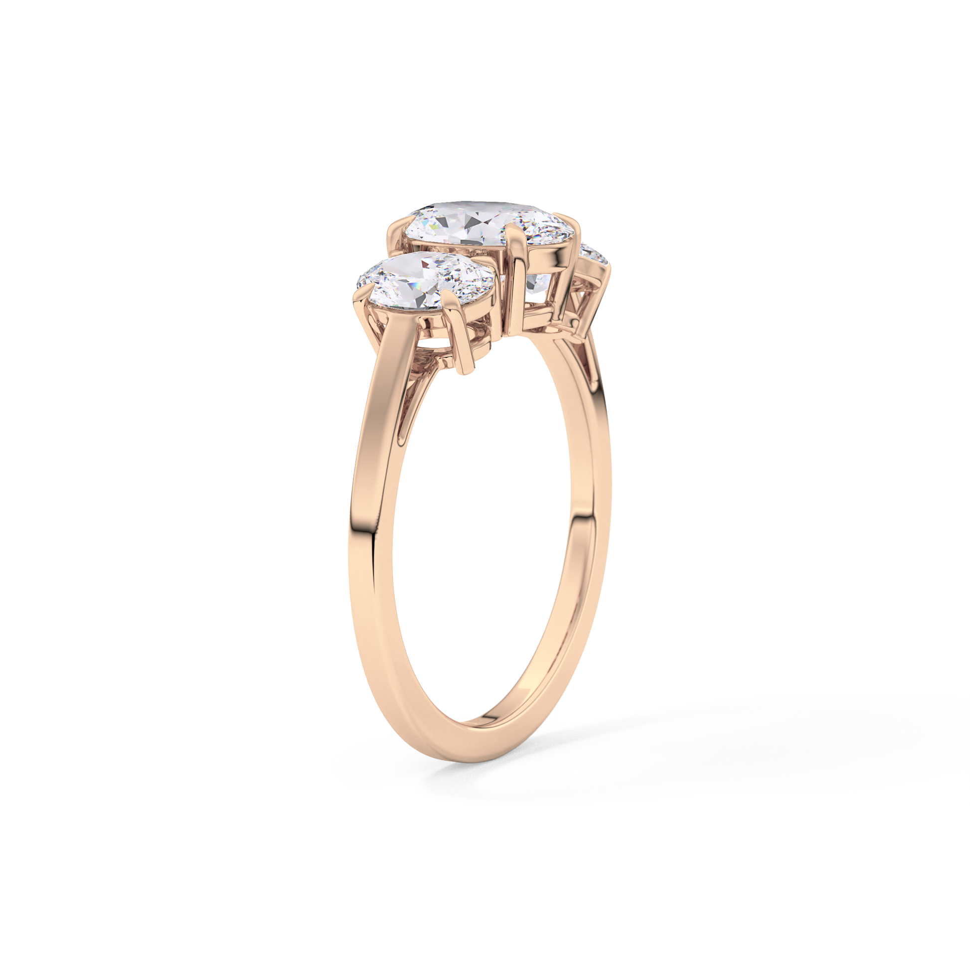 Oval Three Stone Lab Grown Diamond Engagement Ring