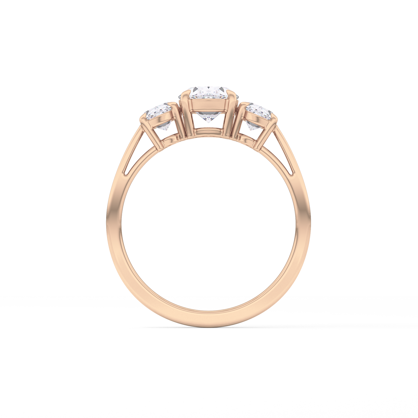 Oval Three Stone Lab Grown Diamond Engagement Ring
