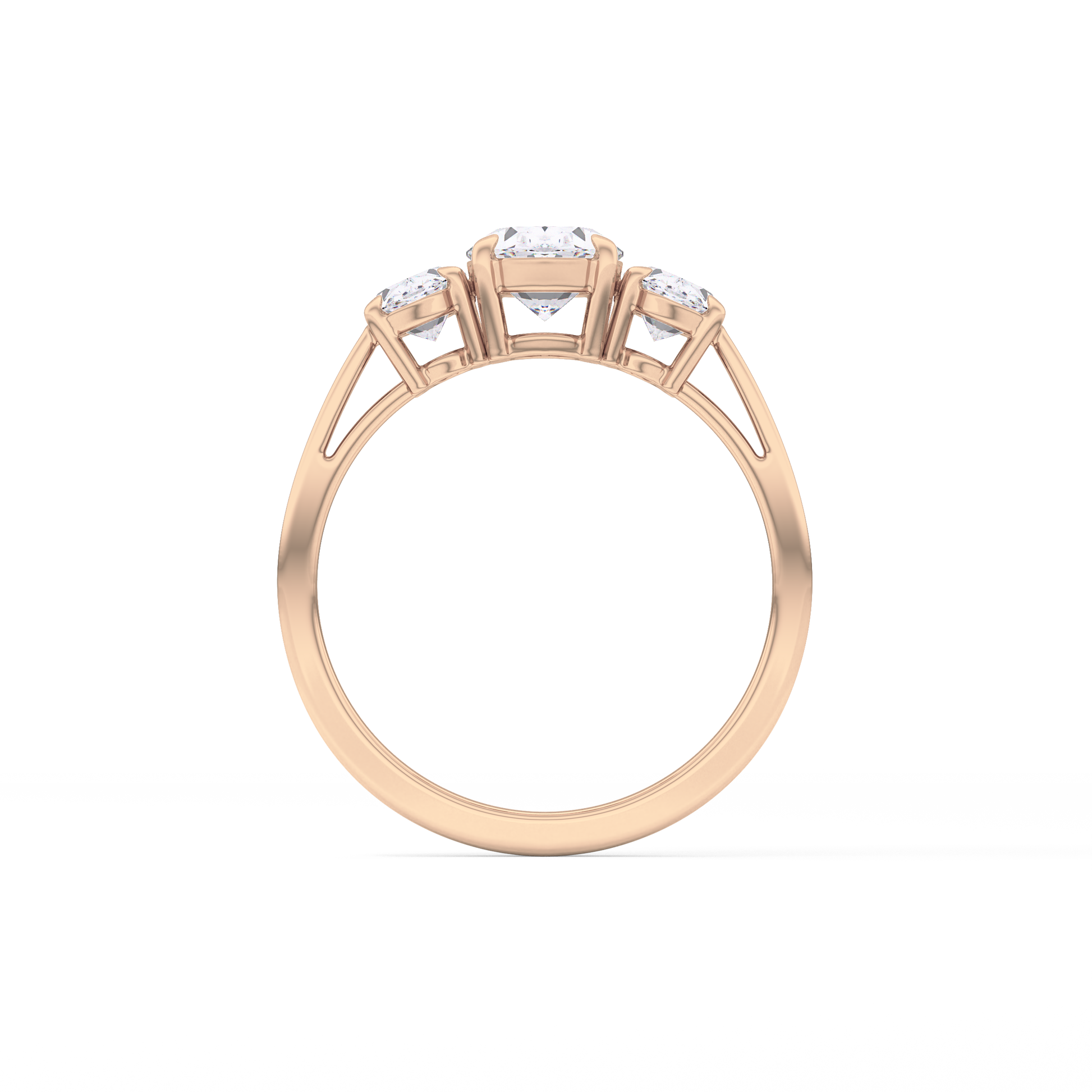 Oval Three Stone Lab Grown Diamond Engagement Ring