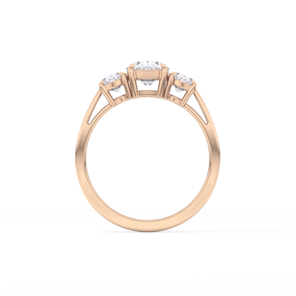 Oval Three Stone Lab Grown Diamond Engagement Ring