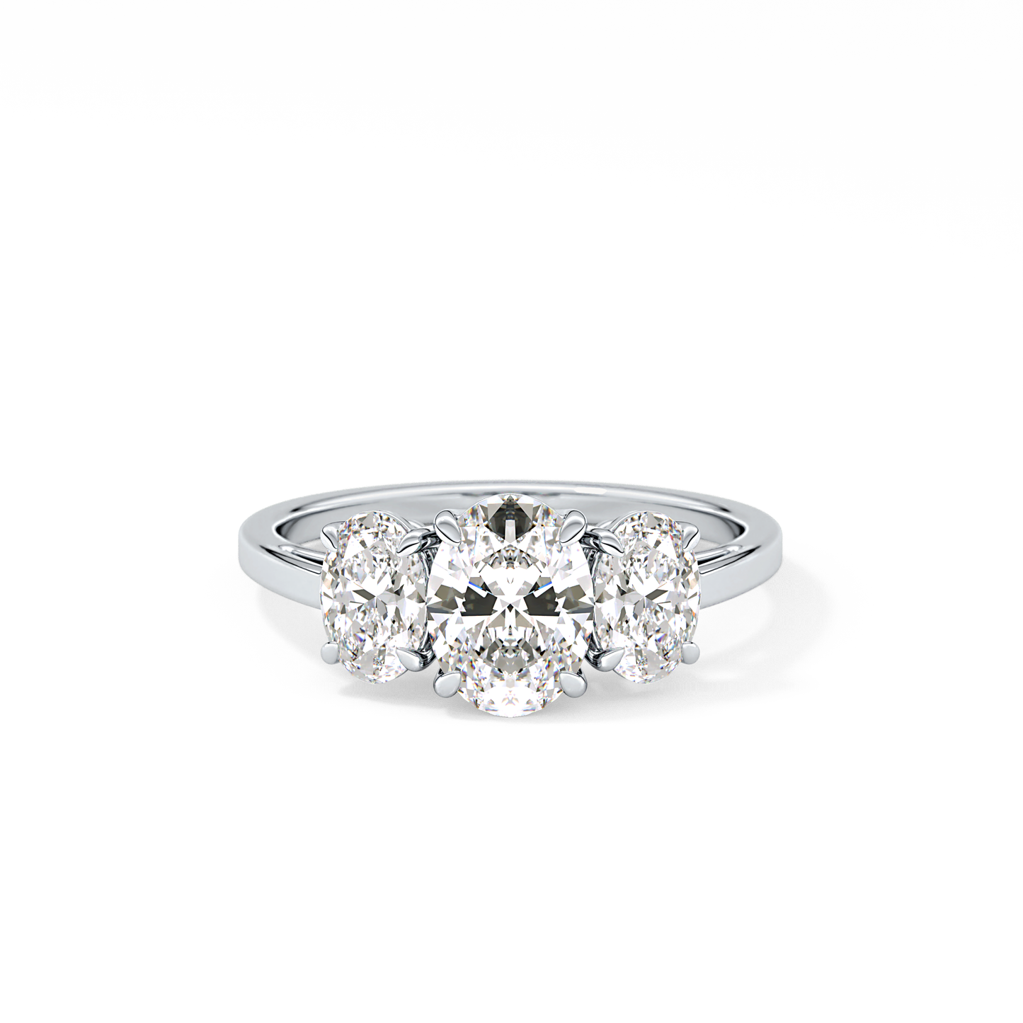 Oval Three Stone Lab Grown Diamond Engagement Ring