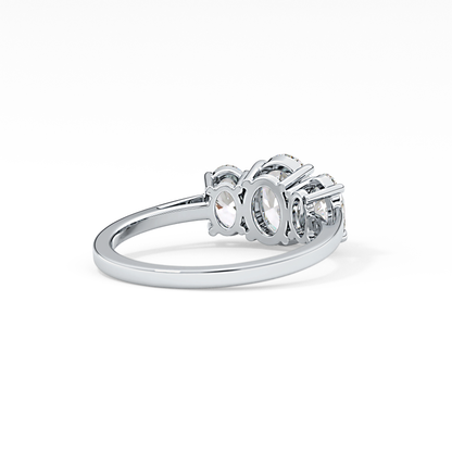 Oval Three Stone Lab Grown Diamond Engagement Ring