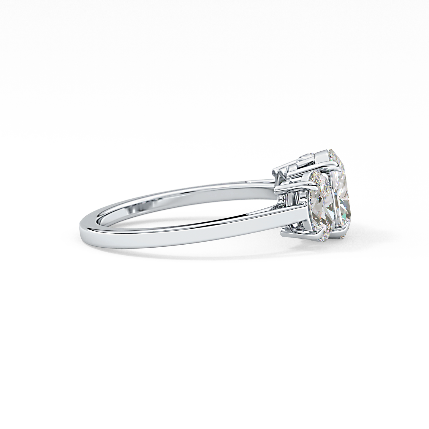 Oval Three Stone Lab Grown Diamond Engagement Ring