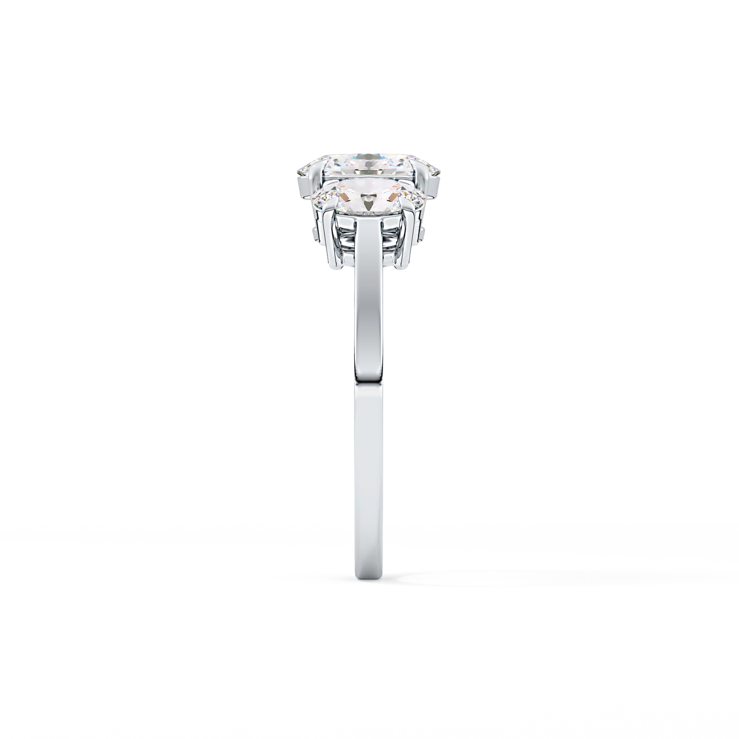 Oval Three Stone Lab Grown Diamond Engagement Ring
