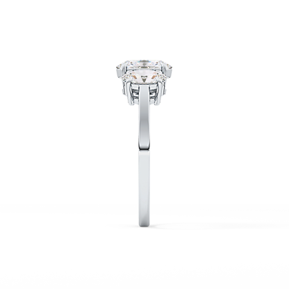 Oval Three Stone Lab Grown Diamond Engagement Ring