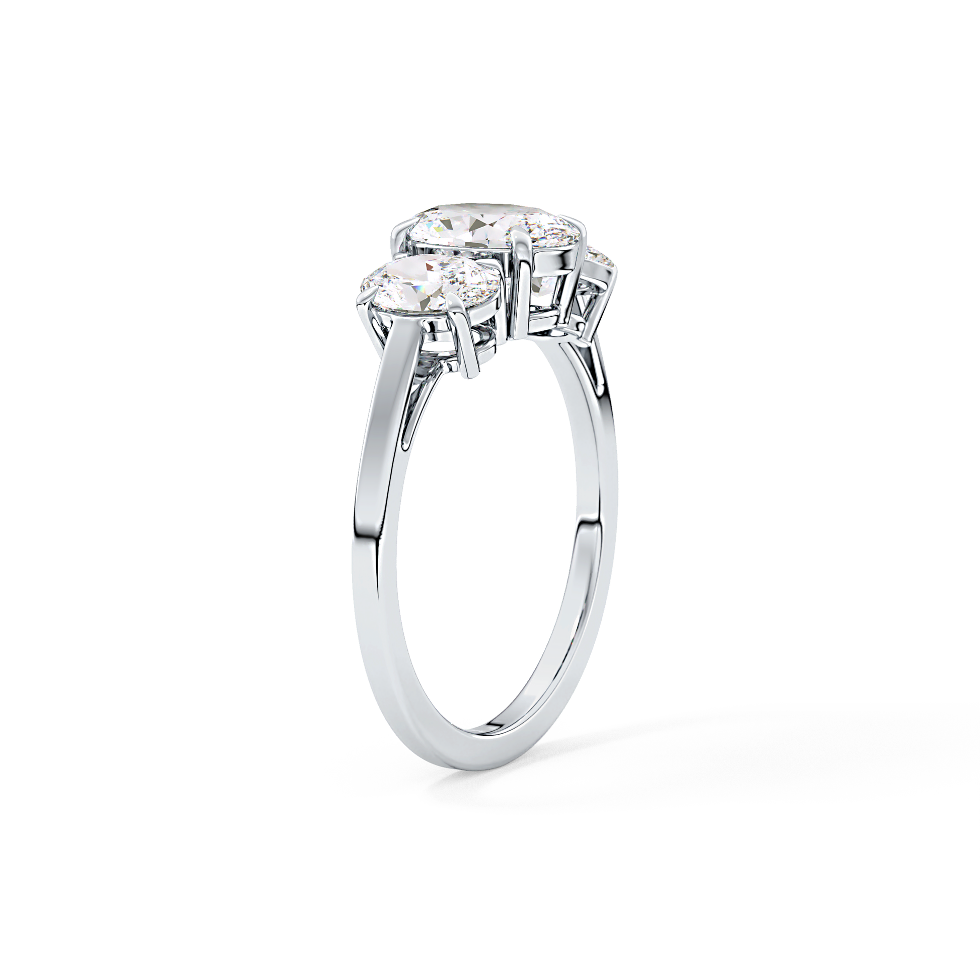 Oval Three Stone Lab Grown Diamond Engagement Ring