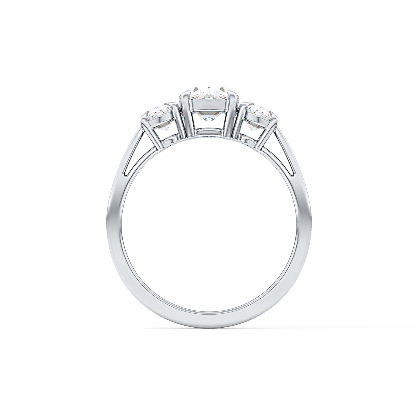 Oval Three Stone Lab Grown Diamond Engagement Ring