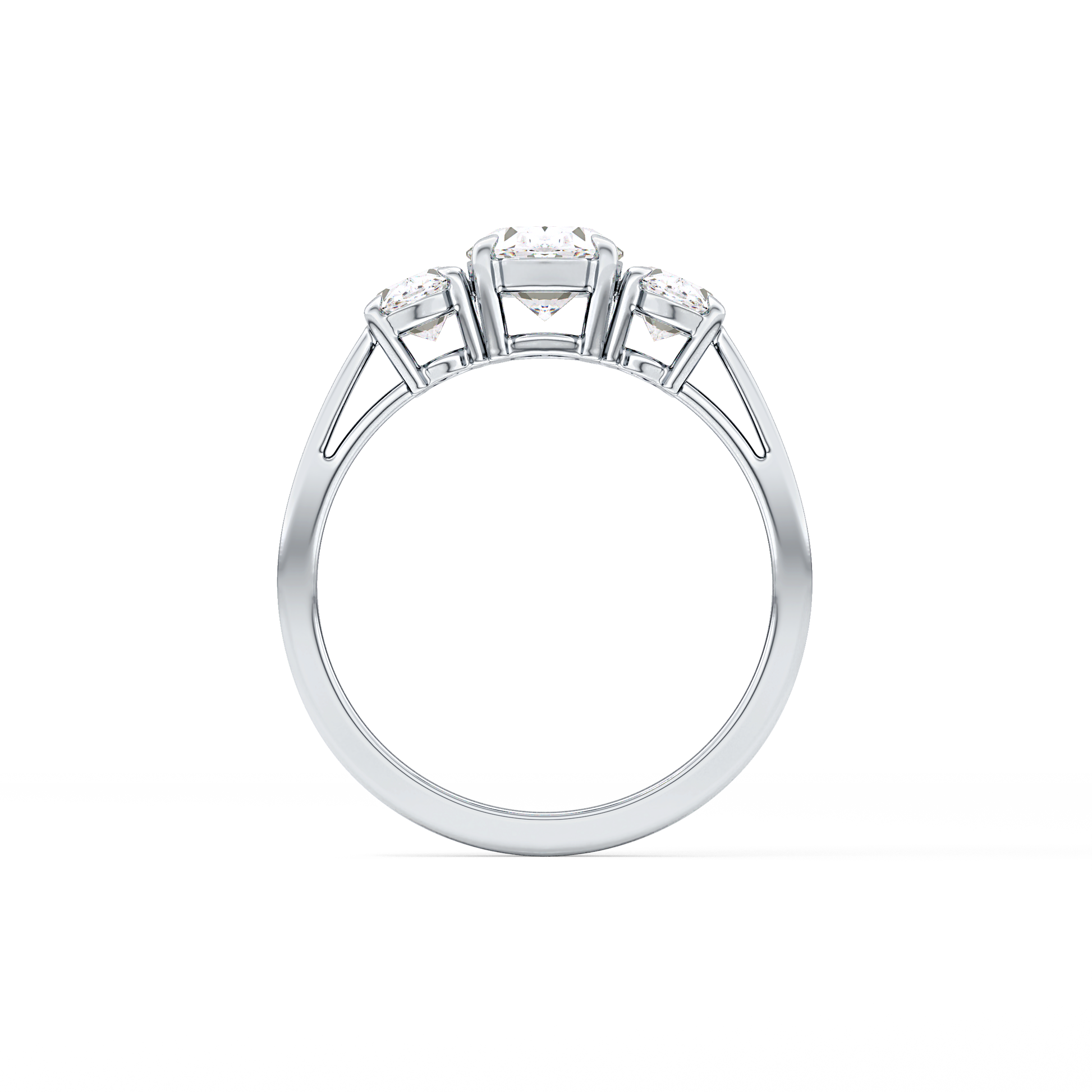 Oval Three Stone Lab Grown Diamond Engagement Ring