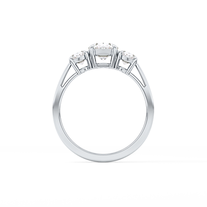 Oval Three Stone Lab Grown Diamond Engagement Ring