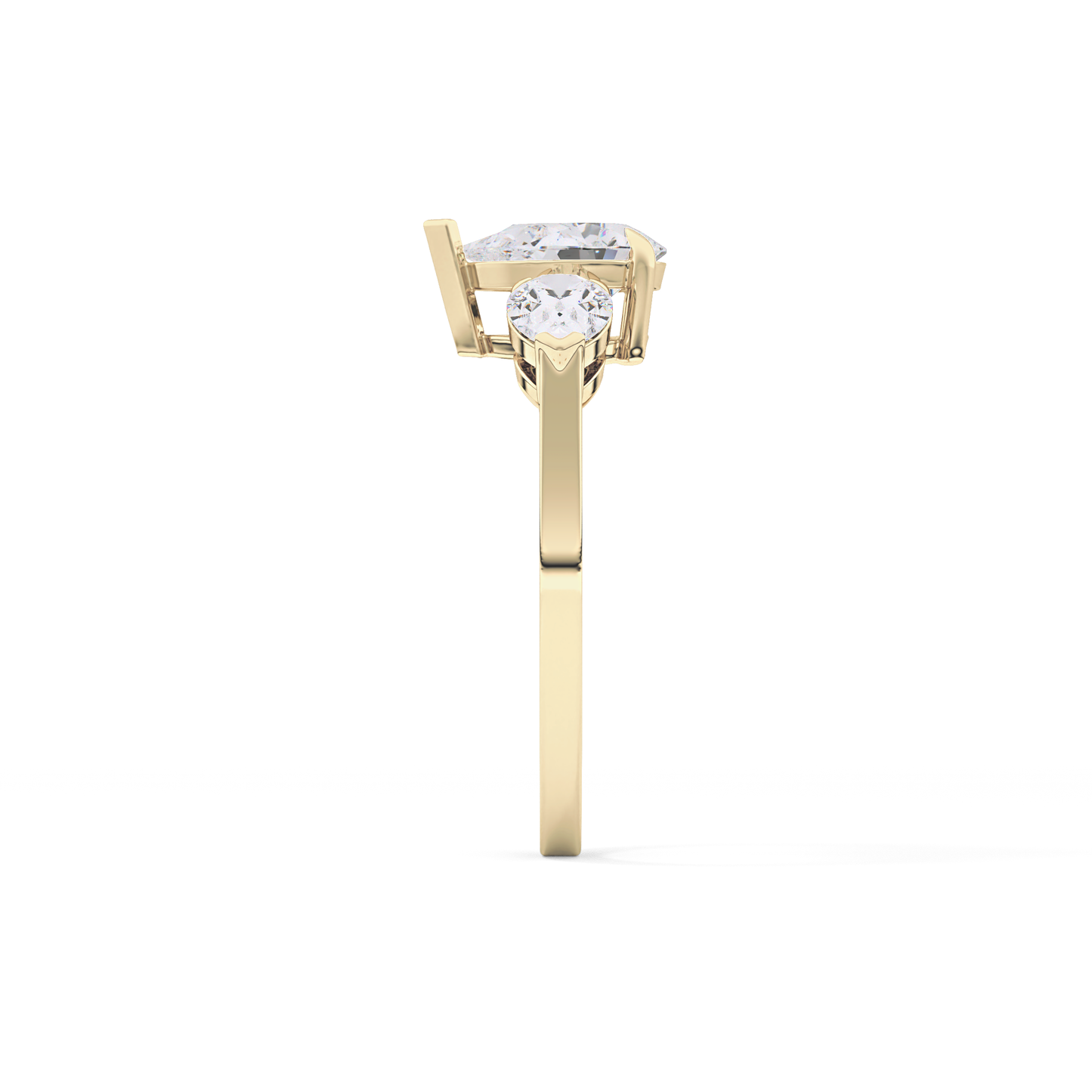 Pear Three Stone Lab Grown Diamond Engagement Ring