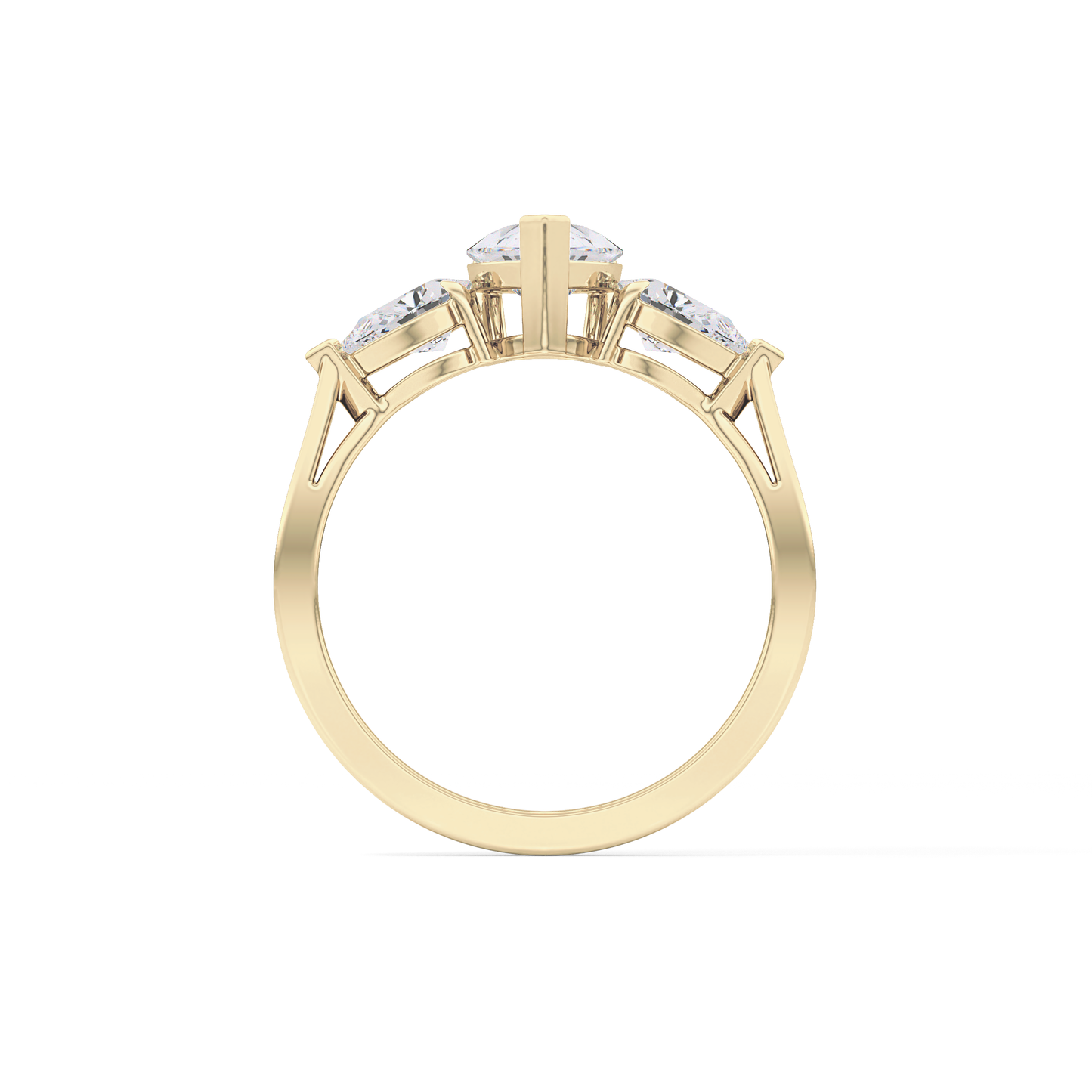 Pear Three Stone Lab Grown Diamond Engagement Ring