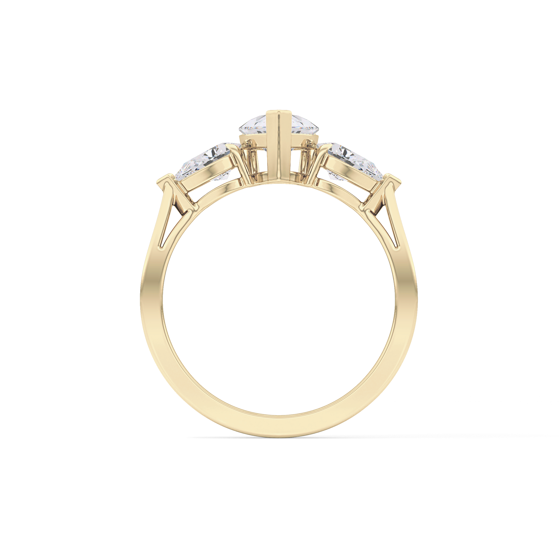 Pear Three Stone Lab Grown Diamond Engagement Ring