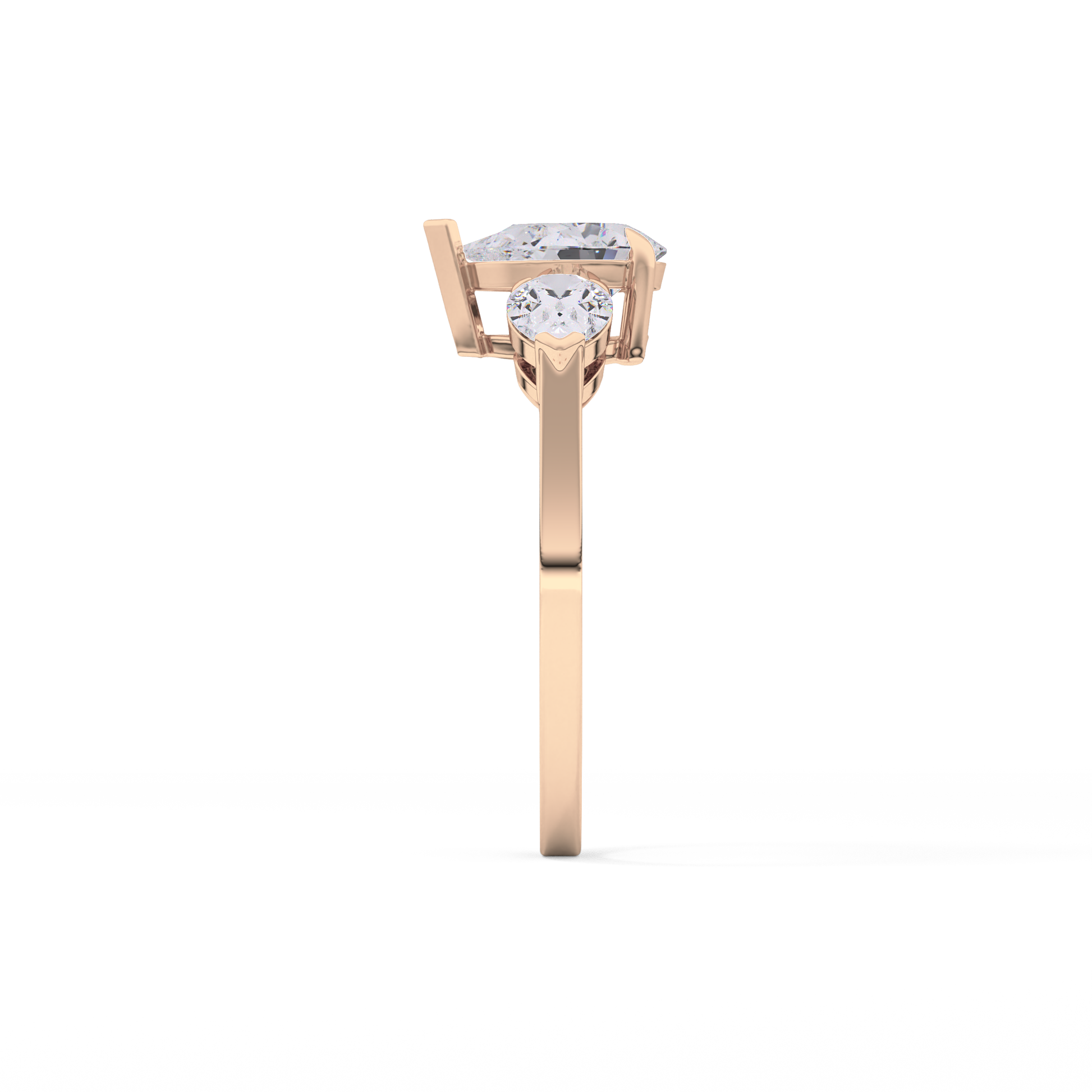 Pear Three Stone Lab Grown Diamond Engagement Ring