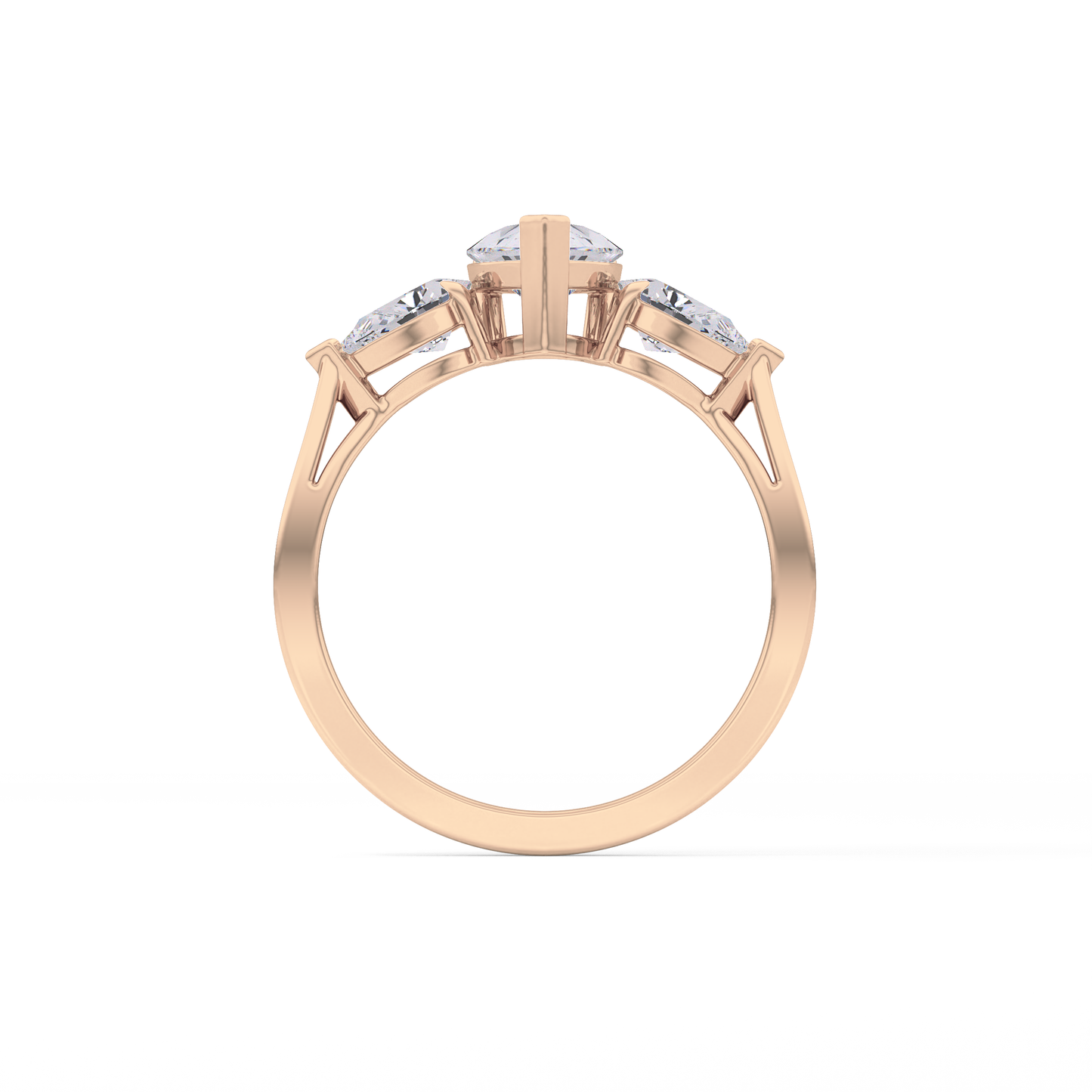 Pear Three Stone Lab Grown Diamond Engagement Ring