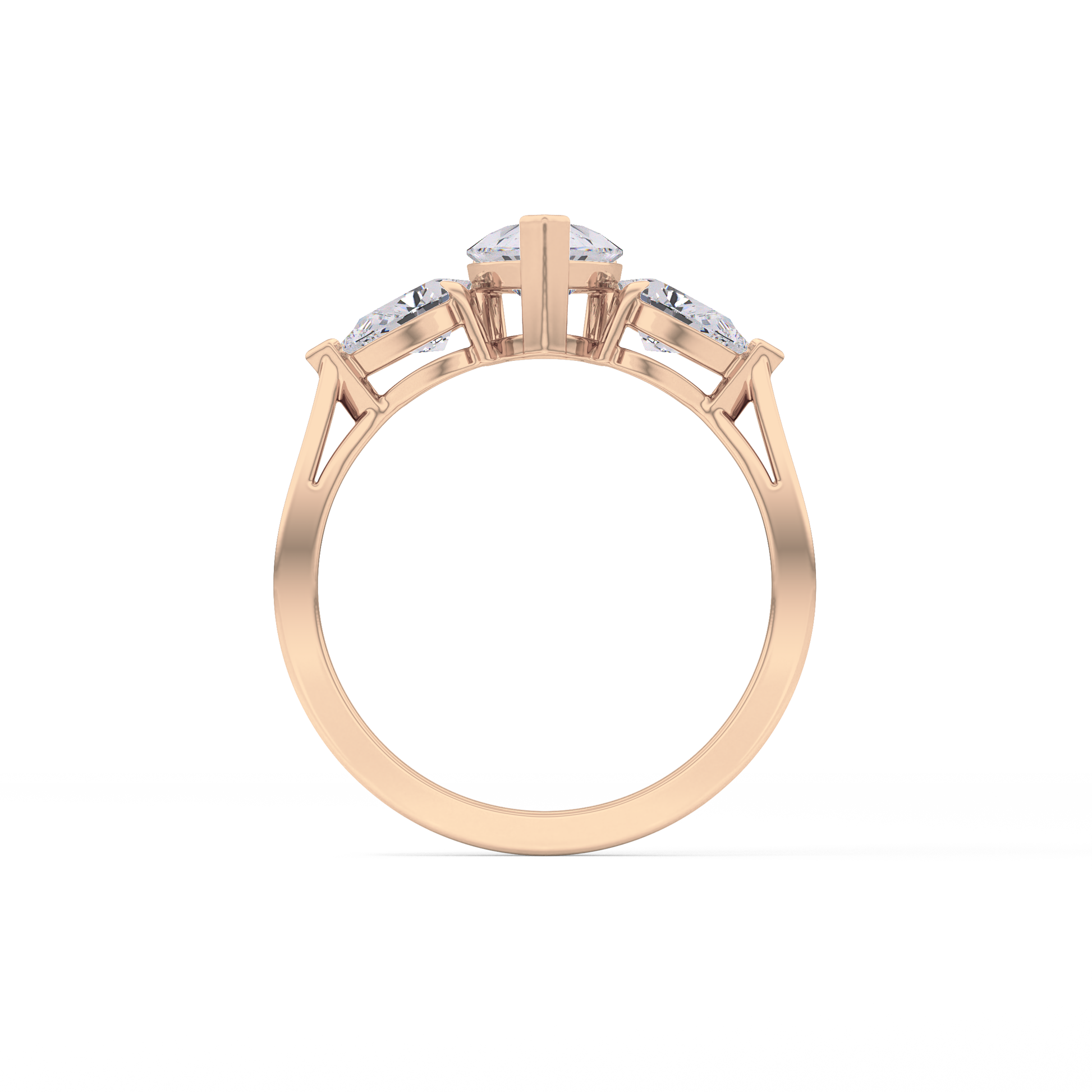 Pear Three Stone Lab Grown Diamond Engagement Ring