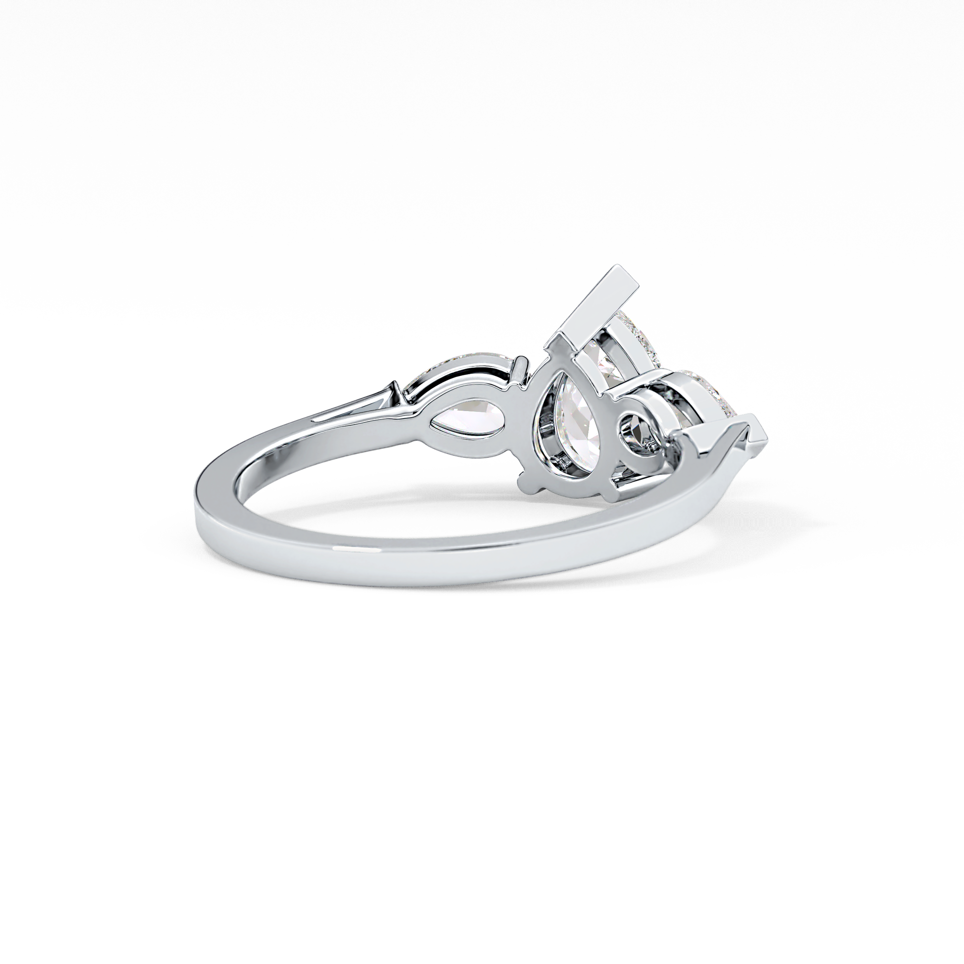 Pear Three Stone Lab Grown Diamond Engagement Ring