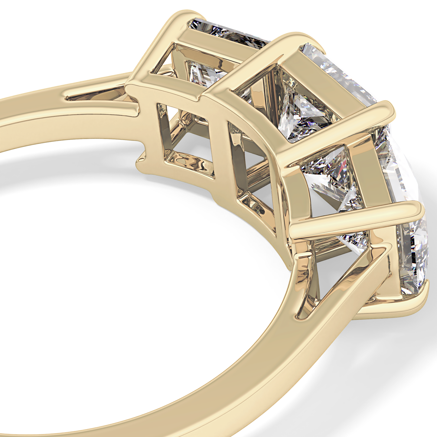 Princess Three Stone Lab Grown Diamond Engagement Ring