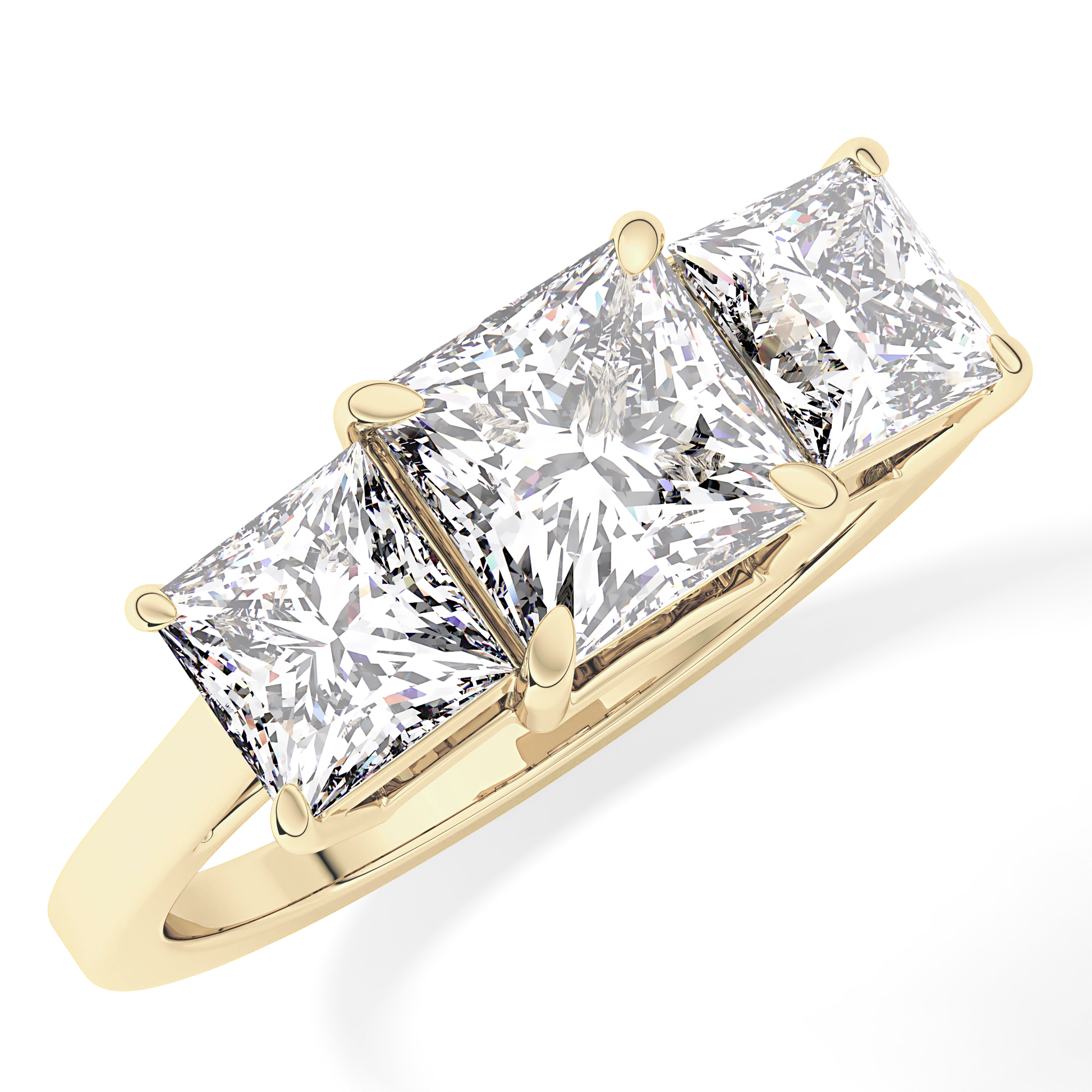 Princess Three Stone Lab Grown Diamond Engagement Ring