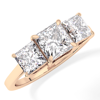 Princess Three Stone Lab Grown Diamond Engagement Ring