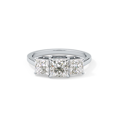Princess Three Stone Lab Grown Diamond Engagement Ring